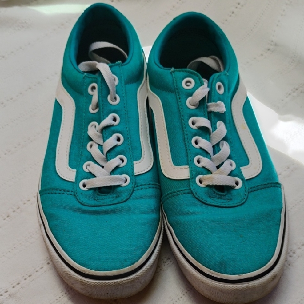 Van's Turquoise and White Sneakers  Size 9 Womens